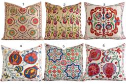 Sale Hand Embroidered Uzbek Suzani Pillow, Decorative Pillows, Decorative Pillows For Bed, Couch, Decorative Throw Pil - thumbnail 1