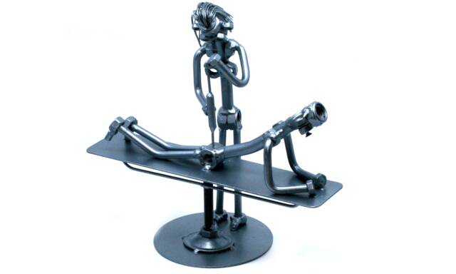 Handcrafted Iron Sculpture For Nurse, Hospital Injection Nuts & Bolts Sculpture, Handmade Metal Art Home Or Office Decor - image 1
