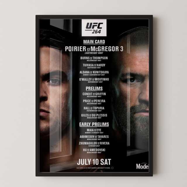 Ufc 264 Poster Poirier Vs Mcgregor Iii - Mma Wall Art - image 1