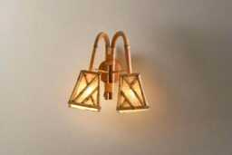 Chippendale Pattern Shade Double Wall Sconce, Bedroom Light