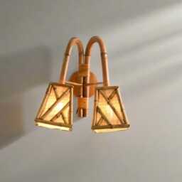 Chippendale Pattern Shade Double Wall Sconce, Bedroom Light - thumbnail 3