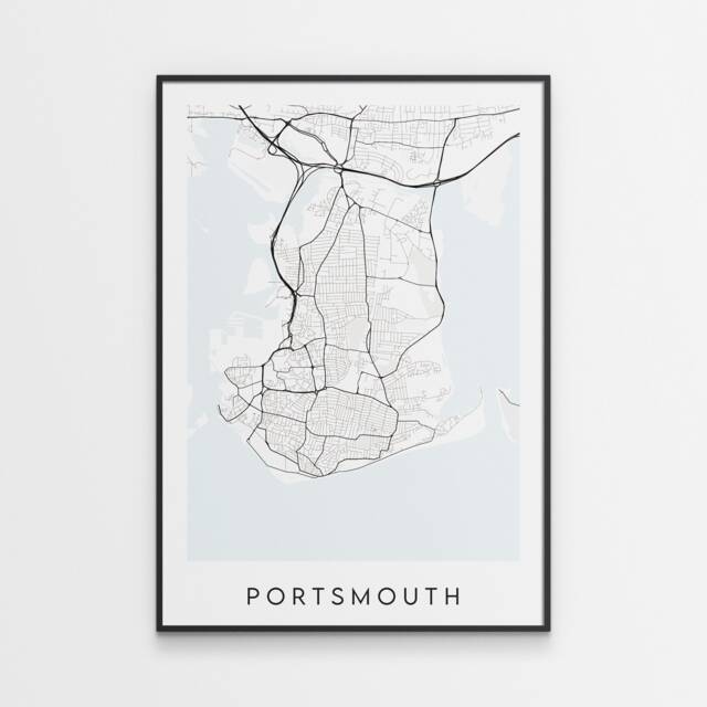 Portsmouth Map Print - Minimal Poster Art - image 1
