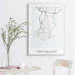 Portsmouth Map Print - Minimal Poster Art - thumbnail 3