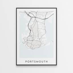 Portsmouth Map Print - Minimal Poster Art - thumbnail 1