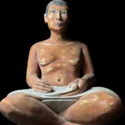 Egyptian Scribe Statue Authentic Ancient Egypt Replica - thumbnail 2