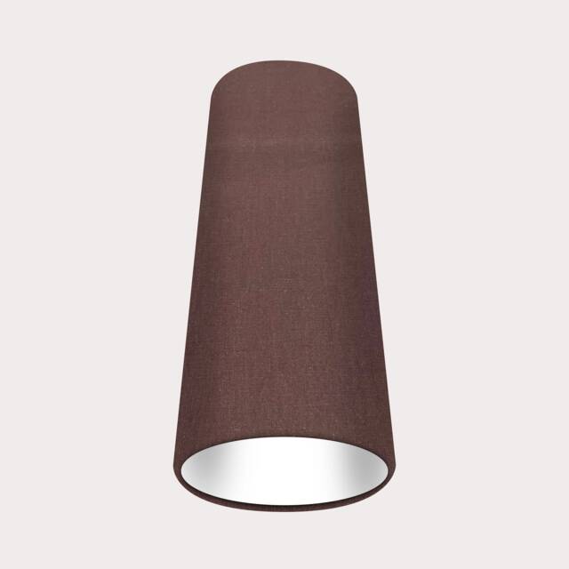 Dark Brown Textured 100% Linen Extra Tall Tapered Cone Lampshade - image 1