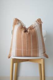 Brown Tribal Hemp Hand Woven Natural Dye Color Hmong Lumbar Pillow Cover - thumbnail 1