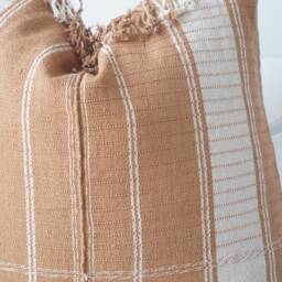 Brown Tribal Hemp Hand Woven Natural Dye Color Hmong Lumbar Pillow Cover - thumbnail 2