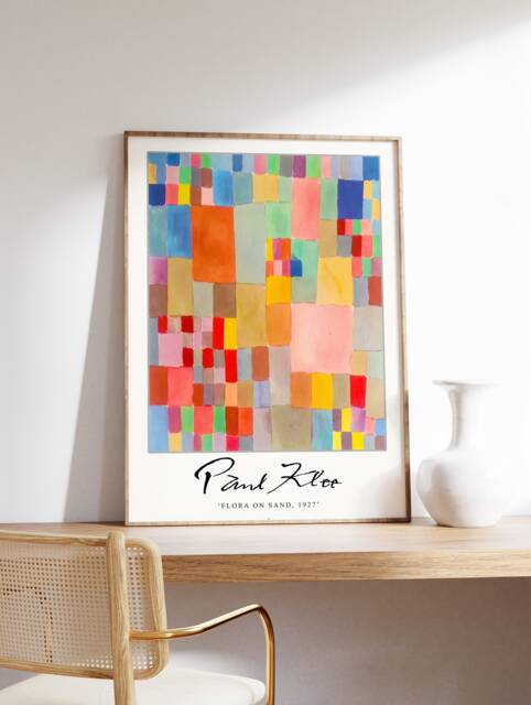 Paul Klee Exhibition Poster, Flora On Sand, Art Print, Surrealist Art, Modernism, Cubism, Gift Idea, A1/A2/A3/A4 - image 1