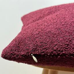 Burgundy Boucle Pillow Cover, Textured Cotton Wool Blend, Boho Home Decor - thumbnail 2