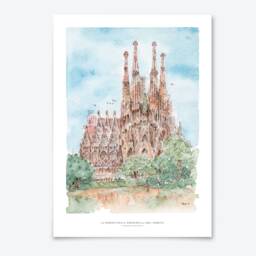 La Sagrada Familia Print Barcelona Wall Art - Gicl??e Archival Paper Unframed - thumbnail 1
