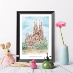 La Sagrada Familia Print Barcelona Wall Art - Gicl??e Archival Paper Unframed - thumbnail 2