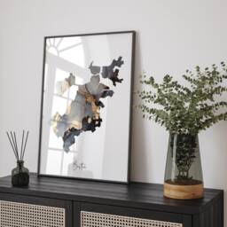 Boston Map Black & Gold Wall Art Print - Massachusetts Usa United States Of America [Ev] - thumbnail 2
