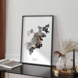 Boston Map Black & Gold Wall Art Print - Massachusetts Usa United States Of America [Ev] - thumbnail 1