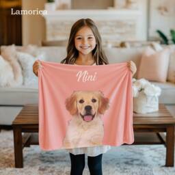 Personalized Pet Photo Blanket, Dog Memorial Blanket, Blankets, Customized Throws, Dad Gifts, Lover Gift For Kids - thumbnail 1