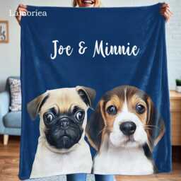 Personalized Pet Photo Blanket, Dog Memorial Blanket, Blankets, Customized Throws, Dad Gifts, Lover Gift For Kids - thumbnail 3