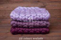 Exclusive Quality Chunky Wool Blanket, Lilac Photo Prop, Baby Photography, Newborn Prop, Newborn Props, Newborn Blanket - thumbnail 1