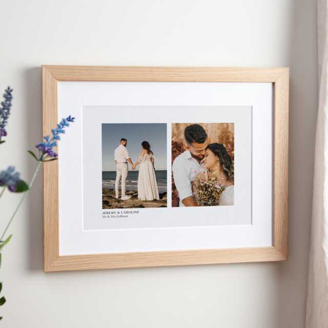 Double Photo Cotton Anniversary Print - 2nd Gift For Couples - image 1