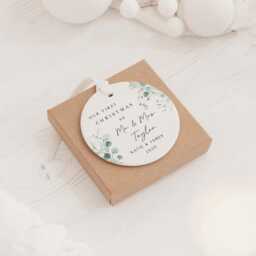 First Christmas Married Bauble - Ceramic Tree Decoration Gift Ornament Personalised As Mr & Mrs Keepsake - thumbnail 2