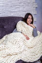 Super Soft Blanket, Chunky Knit Cozy Soft Throw Blanket, Chunky Blanket Made From Merino Wool