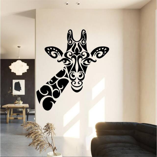 Henna Style Giraffe Vinyl Wall Art, Decal, Sticker, Transfer, Mural, Removable, Decor, Rent Friendly, Interior, Exterior, Full - 0697 - image 1
