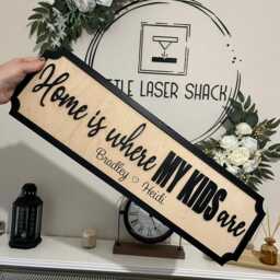 Home Is Where My Kids Are - Personalised Street Sign Wall Decor Kids Names, Birch Plywood, Mdf Names - thumbnail 4