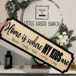 Home Is Where My Kids Are - Personalised Street Sign Wall Decor Kids Names, Birch Plywood, Mdf Names - thumbnail 2