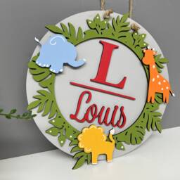 Jungle Name Plaque - Bedroom Door Sign Children's Nursery Decor - thumbnail 3