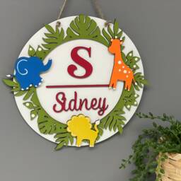 Jungle Name Plaque - Bedroom Door Sign Children's Nursery Decor - thumbnail 2
