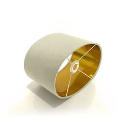 New Luxury High Quality Handmade Cream Cotton 64 Fabric Lamp Shade Oval Shape Oval Metallic Lining - thumbnail 2
