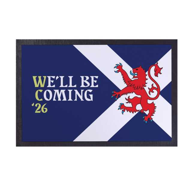 Scotland We'll Be Coming - Lion Rampart Wc 2026 Door Mat 60cm X 40cm - image 1