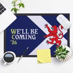 Scotland We'll Be Coming - Lion Rampart Wc 2026 Door Mat 60cm X 40cm - thumbnail 2
