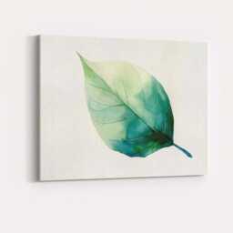 Minimalist Green Watercolour Botanical Leaf Study Canvas Wall Art Print Decor Picture Ready To Hang - thumbnail 4