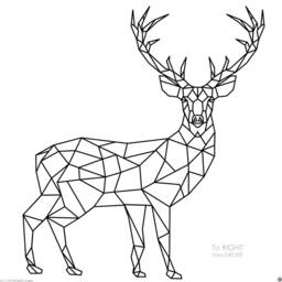 Geometric Deer Wall Decal Polygonal Animal Art - thumbnail 3