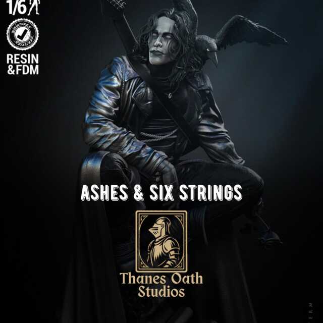 Ashes & Six Strings - Musician Murderer Revenge Action Thriller The Crow Resin Figure 16K - image 1