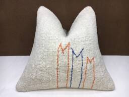 Vintage Turkish Kilim Pillow, 16x16 Handwoven Throw Pillow - thumbnail 1