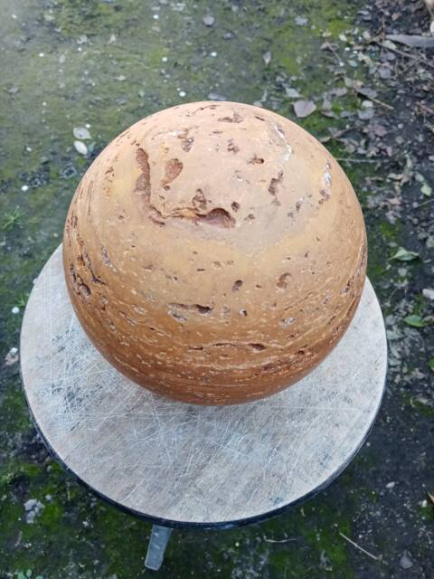 Yellow Travertine Sphere - image 1