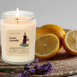 Lemon Lavender Organic Soy Candle - 100-Hour Wellness Gift For Self Care - thumbnail 2