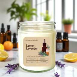 Lemon Lavender Organic Soy Candle - 100-Hour Wellness Gift For Self Care - thumbnail 3