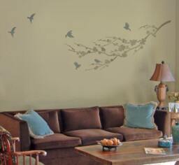 Sakura & Birds - Reusable Stencils Better Than Wall Decals - thumbnail 3