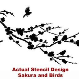 Sakura & Birds - Reusable Stencils Better Than Wall Decals - thumbnail 4