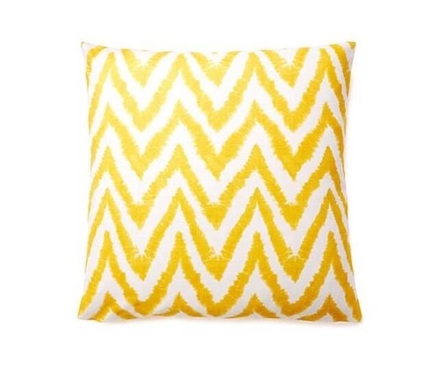 Zigzag Chevron Yellow Ikat - Decorative Pillow Cushion Cover Accent Throw