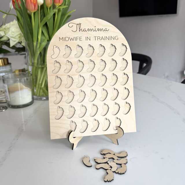 Personalised Midwife Birth Counter - Student Gift in Training Tracker 40 Births Midwifery Board Nurse Graduation - image 1