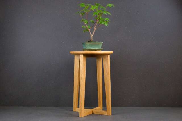 Oak Stool Or Small Side Table Modern Minimalist - image 1