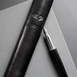 Fountain Pen Holder, Personalized Gifts For Dad, Pen Sleeve, Leather Case, Pouch, Medical Student Gift, Long Distance Boyfriend Gift - thumbnail 2