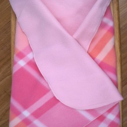 Personalized Baby Blanket Pink Plaid Fleece, Embroidered Bear - thumbnail 3