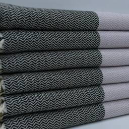 "Black & Lilac Towel, Hammam Towel, Turkish Towel, 37""x70" - thumbnail 3