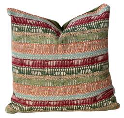 Vintage Kilim Cushion Cover Moroccan Boho Throw Pillow, Red Green Beige - thumbnail 1