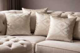 Set Of Rose Gold Floral Jacquard Cushion Covers - 18x18