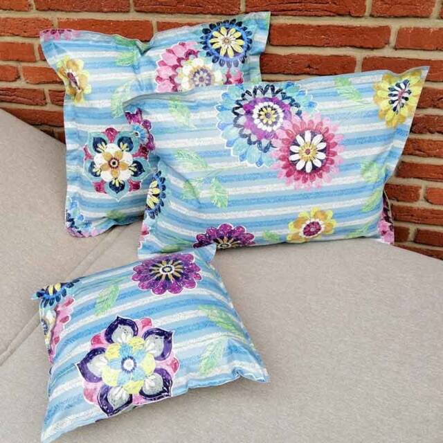 Outdoor Cushions - Made Of Oilcloth Contemporary Home, Garden & Lounge Decoration Flower Magic in Three Different Sizes - image 1